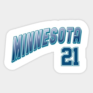 Retro Minnesota Number 21 Sticker